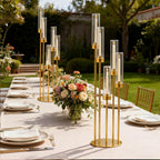 35in 10 Set Gold Candelabra Candle Centerpieces for Tables Candlesticks Holder Wedding Centerpieces Table Decorations Fit 0.9" LED Candle
