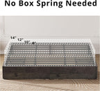 LIKIMIO King Bed Frame with 4 Storage Drawers, Charcoal Grey