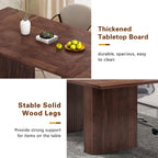 weselon 78 Inch Dining Table for 6 8 10, Modern Farmhouse Rectangular Kitchen Table, Long Dining Room Tables with Wood Strip Base for Kitchen Living Room (Walnut)
