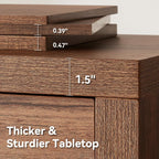 ONBRILL 40 Inch Narrow Console Table with Drawers and Open Shelves
