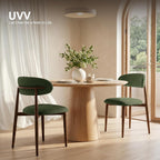 UVV Dining Chairs Set of 8, Metal Kitchen Chairs with Modern Fabric Upholstered for Dining Room, Green