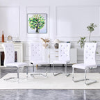 gopop Dining Chairs Set of 4｜Modern Kitchen Chair Set｜Faux Leather Cushion｜High Strength Metal Legs｜Ergonomic Backrest｜Perfect for Dining Room or Kitchen
