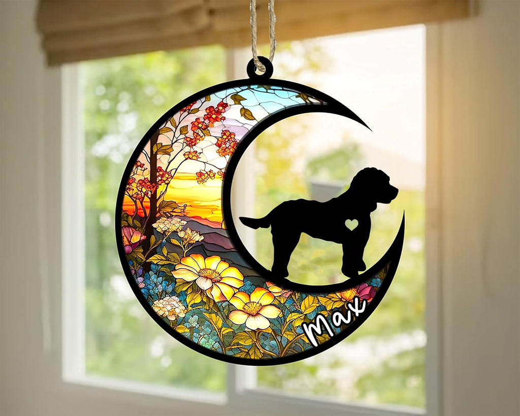 Personalized Dog Memorial, Custom Name Cockapoo Dog Christmas Ornament with Name, Custom Breeds, Pet Loss Light Catcher, Gifts for Lovers Loss of Pet Sympathy on Mothers Day Christmas