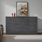 SICOTAS Buffet Cabinet with Storage Accent Sideboard Modern Credenza with Doors & Shelves Fluted Media Console Mid Century Coffee Bar Table for Living Room Kitchen Dining Room Hallway (1PCS)