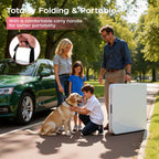FDW | 8FT Folding Table | White | Portable Plastic Table | with Carry Handle | Waterproof & Foldable Table Design | Steel Frame with Lock | for Events, Camping, Indoor & Outdoor Use