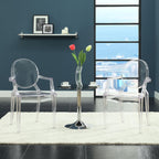 Modway Casper Modern Acrylic Stacking Kitchen and Dining Room Arm Chair in Clear - Fully Assembled