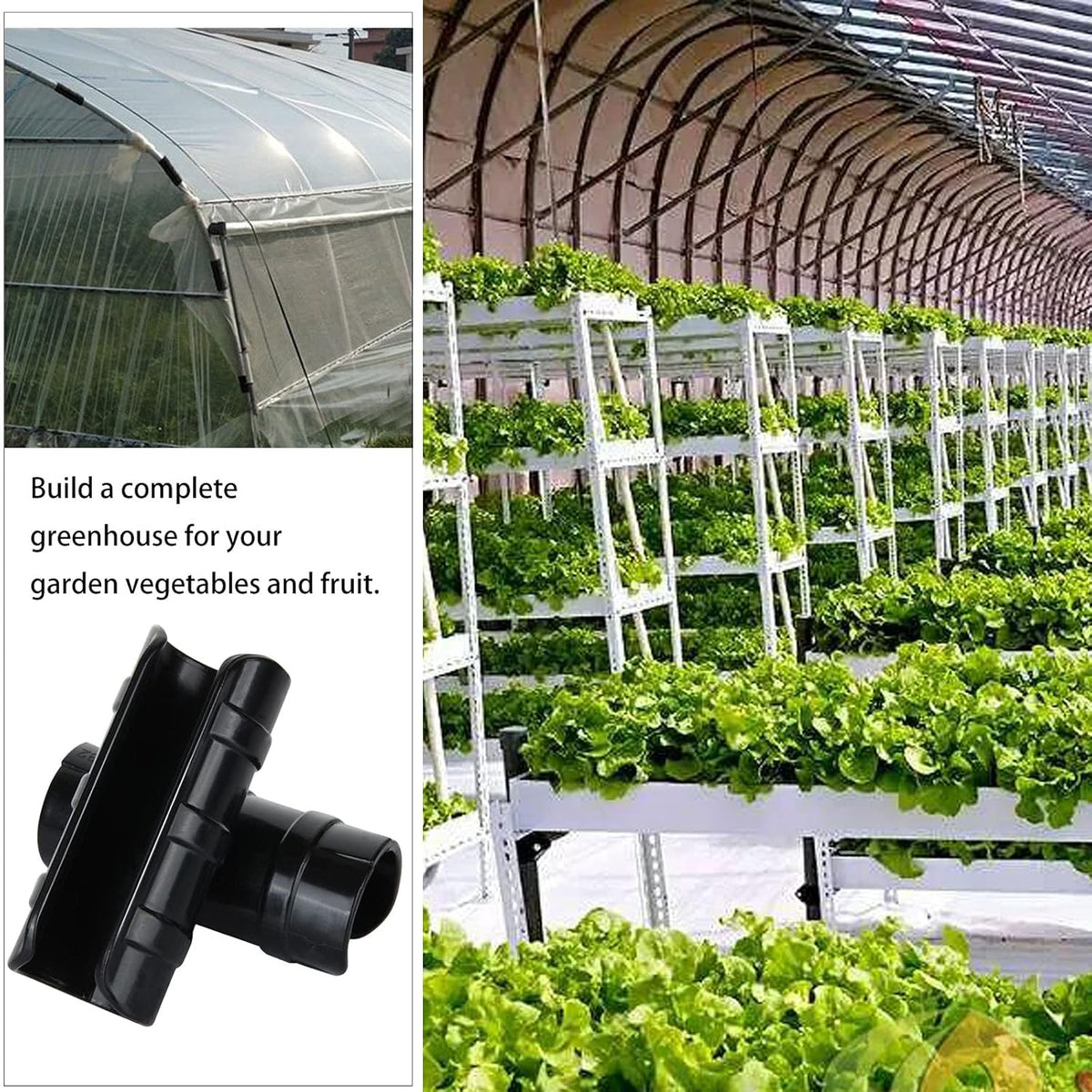 50 PCS 1 inch Greenhouse Clamps Clips 26mm Black ABS Snap Clamp Tube Clip Garden Buildings Tube Clip for Greenhouse Film, Sunshade Nets, Frame Shelters (Outer Ø 1.26”inner Ø 1”)