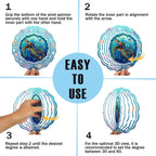 Sea Turtle Wind Spinner, 3D Hanging Stainless Steel Garden Spinner, Wind Spinner Hanging for Outdoor & Indoor Décor, Unique Gifts for Yard Garden Decoration or Patio Décor (Sea Turtle)