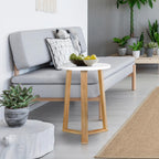 Tripod 16" W Round Side Modern Table with Solid American Hardwood Legs, Natural
