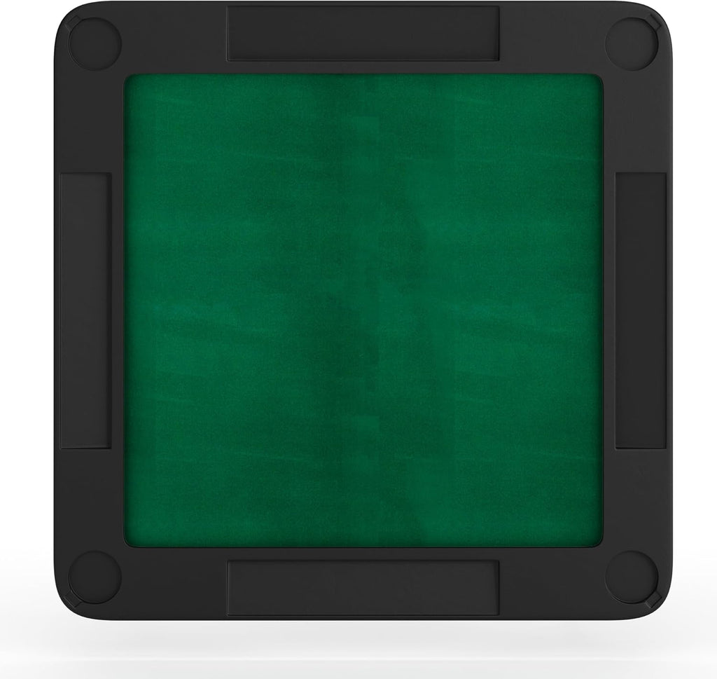 Flash Furniture 34.5" Black Folding Card Game Table | 4-Player, Cup Holders, Green Playing Surface, Portable