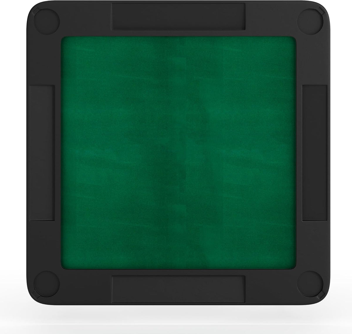 Flash Furniture 34.5" Black Folding Card Game Table | 4-Player, Cup Holders, Green Playing Surface, Portable