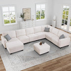 Legend Vansen Oversized Modular Sectional Sofa,U/L-Shaped Corduroy Couch with Ottoman,Deep Seat & Removable Cushion,Easy Assembly for Living Room Apartment