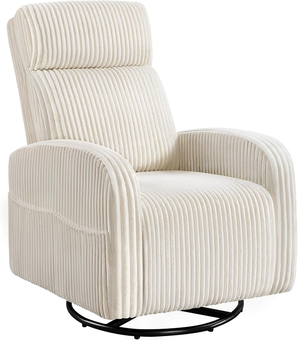 Yaheetech 360° Swivel Nursing Chair with Side Pockets, Beige