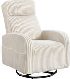 Yaheetech 360° Swivel Nursing Chair with Side Pockets, Beige