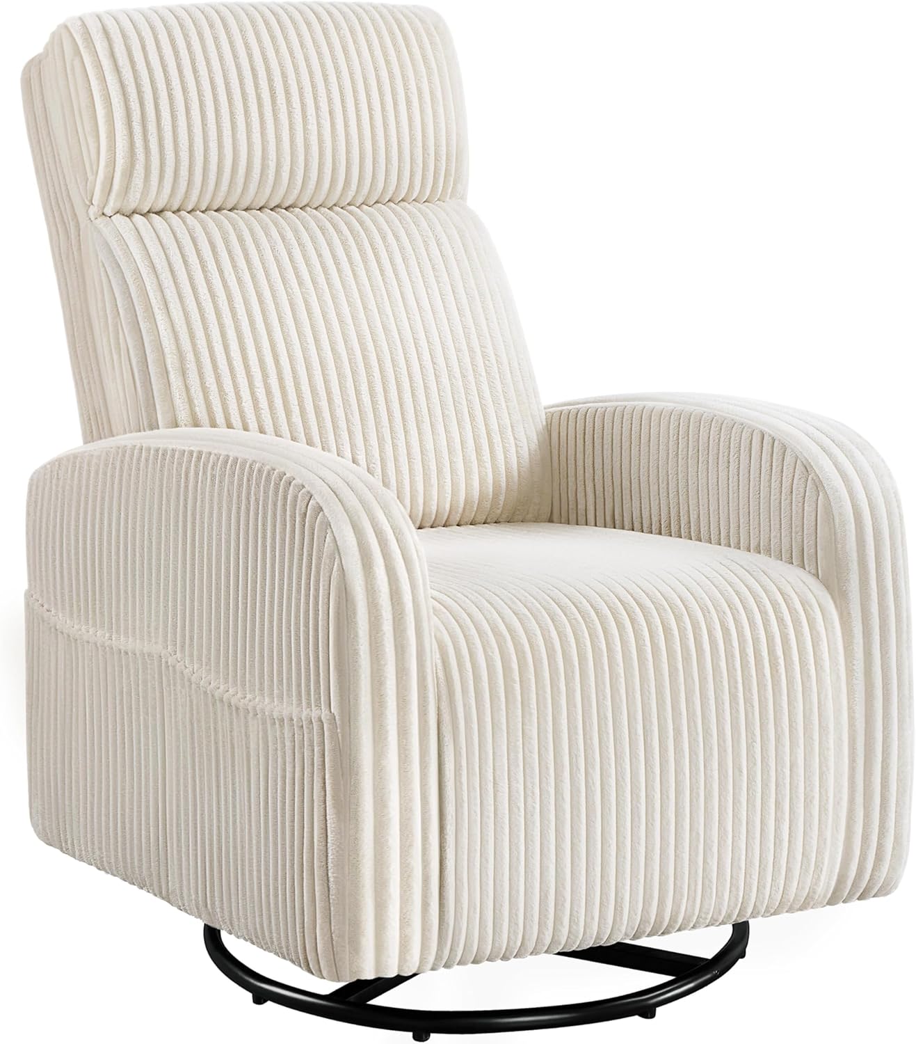 Yaheetech 360° Swivel Nursing Chair with Side Pockets, Beige