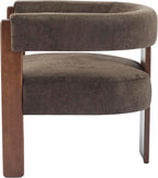 Christopher Knight Home Nettie Modern Accent Chair for Living Room, Velvet Fabric Single Lounge Sofa Chair with Wooden Frame, Comfy Reading Chair for Bedroom, Lounge Armchair with Cushion, Dark Brown