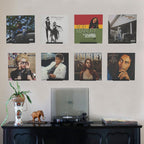 WPESI Vinyl Record Shelf Wall Mount 8Pack,7 Inch Acrylic Record Shelf,Record Wall Display, Vinyl Record Holder CD Rack,8 Pack (Black)