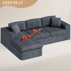 Vongrasig 105" Couches for Living Room,Sectional Couches Modular Sofa with L-Shaped Chaise, Memory Foam Comfy Cloud Couch with Plush Corduroy Fabric, No Assembly Required, (Dark Grey)