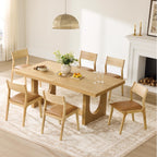 Watson & Whitely Wood Dining Chairs Set of 2, Modern Leather Upholstered Kitchen Chairs with Ergonomic Curved Backrest and Solid Wood Frame, Farmhouse Chairs for Dining Room, Living Room, Camel