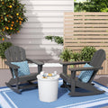 WestinTrends Malibu 2 Piece Set Outdoor/Patio Poly Adirondack Rocking Chairs (2 Seater), Gray