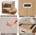 YMYNY Small Shoe Storage Bench with Cushion, 2 Tier Entryway Bench with Storage, Shoe Rack Bench for Entryway, Living Room, Hallway, Closet, Bedroom, 15.4L*11W*16.54H, Light Natural UHBD028R