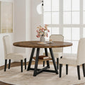 GAOMON 47" Round Dining Table for 4-6 People | Wooden Circle Kitchen Table with Storage Shelf, Industrial Dining Room Table for Kitchen, Dining Room, Save Space