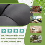 15" Upholstered Folding Foot Rest Stool with Foldable Metal Frame Dark Grey