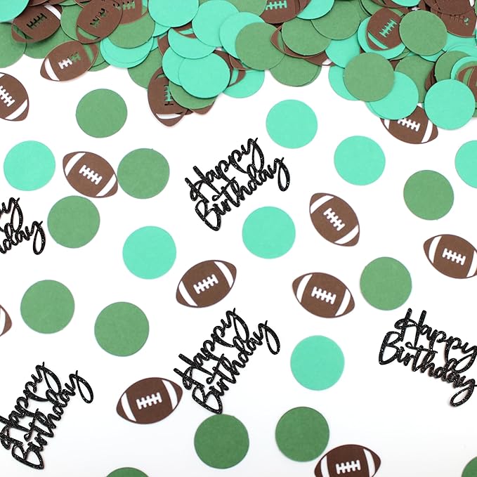 250PC Football Happy Birthday Confetti,Football Birthday Party Decorations,Football Confetti for Baby Boy First Birthday/Men Birthday