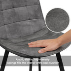 EROMMY Round Dining Table Set for 4, Modern Kitchen Table and Chairs with X-Shaped Table Legs & U-Shaped Thick Cushion, Wooden Dining Room Set for Dining Room Kitchen (Gray Table + 4 Gray Chairs)