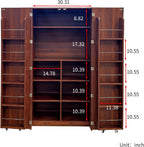 Farmhouse Kitchen Pantry Cabinet, 63" Tall Storage Cabinet with 2 Doors & Multi-Tier Shelves, Rustic Wood Cupboard for Kitchen, Dining Room, Walnut