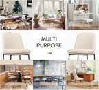 COLAMY Upholstered Dining Chairs Set of 4, Beige | Modern Dining Room Chairs with Curved Back, Dinner Chair Kitchen Chairs and Metal Legs