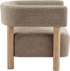 Christopher Knight Home Carly Low Profile Accent Chair, Round Backrest Side Chair, Living Room Armchair with Boucle Fabric Cushion,Comfy Reading Chair for Bedroom,Wooden Single Lounge Sofa,Light Camel