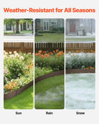 VEVOR Steel Landscape Edging, 5 Packs 39 x 3 in Rust-Resistant Metal Landscape Edging, Bendable Garden Edging Border, Heavy Duty Lawn Edging, Easy-to-Install, Flower Bed Yard Pathway Divider Brown