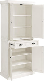 Crosley Furniture Seaside Kitchen Storage Bundle - Pantry Cabinet and Hall Tree Bench