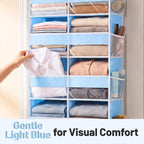 Blue Over the Door Organizer 5 Tiers, Extra Large Behind Door Storage of 10 Compartments, 80 lbs Weight Capacity Hanging Storage Organizer with Clear Window Kids Toys, Shoes, Diapers, Room storage