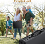 Folding Camping Table, 34.2"x15.7" 3 Adjustable Height Max 27.5" | Picnic Table Matte Black Aluminum Folding Table with Handle for Party, Dining, Garden, Patio, Market