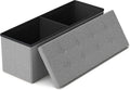 GLAXYFUR 43 Inches Folding Storage Ottoman Bench, Storage Chest | Ottoman Foot Rest, End of Bed Bench, Load 660 lb, Storage Box for Living Room, Bedroom, Entryway
