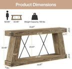 Tribesigns 70.87" Farmhouse Console Table with Storage (Light Brown Oak) | Narrow Sofa Table Behind Couch with Shelf, Rustic Entryway Table for Hallway, Living Room, Foyer, Entrance