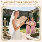 50pcs Personalized Wedding Fans for Guests - Custom Wooden Hand Fans with Names/Dates - Bulk Wedding Favors for Bridal Shower, Baby Shower & Parties (Wood, 50pcs)