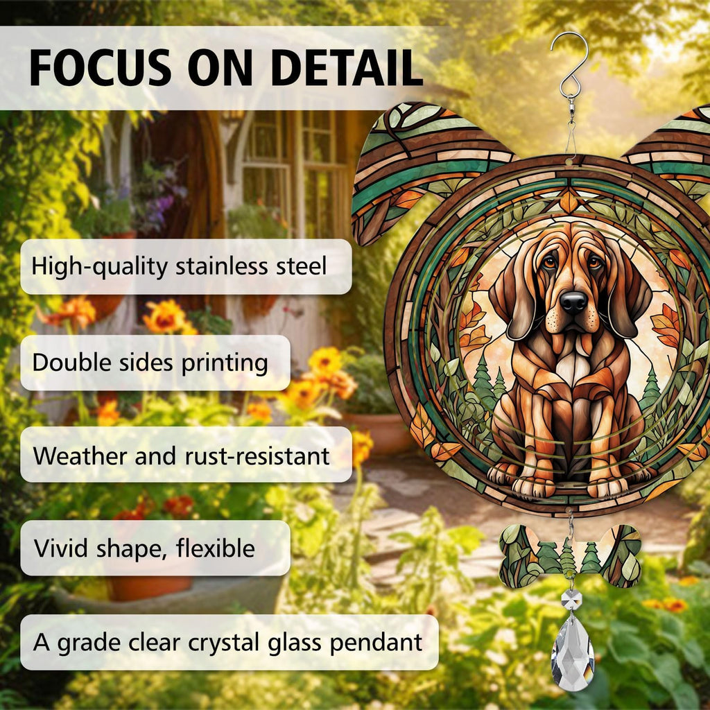 Bloodhound Dog Ears Wind Spinner, Bloodhound Wind Spinner Hanging for Yard and Garden V02