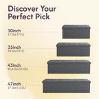 Folding Storage Ottoman Bench, Ottoman Foot Rest, End of Bed Bench, Storage Chest, for Living Room, Bedroom, Entryway, 35 Inches, Gray