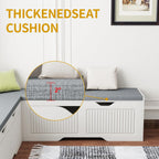 L Shaped Corner Shoe Storage Bench with Cushion, Kitchen Breakfast Nook Bench with Lift Top Hidden Storage, Wood Flip-Top Shoe Benches for Entryway Dining Room, Kitchen, Bedroom