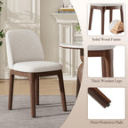 MALOL Wooden Dining Chairs Set of 4, Upholstered Kitchen & Dining Room Chairs with Thickened Wooden Legs, Farmhouse Side Chairs, Beige
