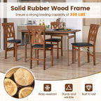 GIANTEX Folding Dining Chairs Set of 2, Farmhouse Upholstered Kitchen Chair | Wooden Dining Room Chairs w/Rubber Wood Frame, PVC Leather Seat, Hollowed Curved Backrest, Foldable Chair for Home Restaurant