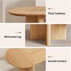 78.75" Oval Oak Dining Table for 6-8 Person, Modern Farmhouse Kitchen Table with Sturdy Legs, Wood Dinner Table for Dining Room Kitchen Living Room, Natural Oak