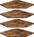Homode Corner Shelf Wall Mount, Set of 4 Floating Corner Shelves with Cord Hole for Cable Box, Wood Corner Hanging Shelves for Bathroom Bedroom Kitchen, Rustic Brown