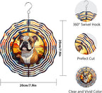 Bulldog Dog Wind Spinners Outdoor Dog Memorial Gifts, 3D Metal Kinetic Hanging Garden Wind Spinner, Spinner Decor, Wind Sculptures for Outdoor & Indoor, Window, Yard Decor (Bulldog 1)