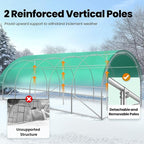 KING BIRD Premium 25x10x6.6FT Greenhouse for Outdoors, Large Walk-in Upgraded Galvanized Metal Frame, Mesh Door Screen Window Improved Zipper Tunnel Hoop for Garden Plant Winter, 2 Stiffeners, Green
