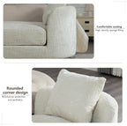 77" End of Bed Bench King Size,Chenille Extra Large Window Bench with 2 Pillows,End of Bed Couch,Upholstered Daybed Bench for Living Room(Beige,Ivory,White)