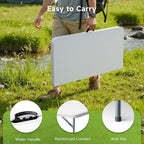 3 ft Square Folding Card Table, Portable Folding Table with Carrying Handle, Heavy Duty 400 lbs Capacity, Ideal for Dining, Camping, Picnic, Party